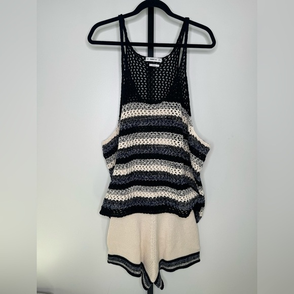 Zara Knit Collection Oversized Striped Top and Bottom Set - Effortless Style - Picture 2 of 5